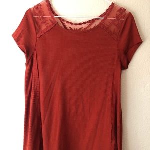 Burnt Orange Embroidered Top